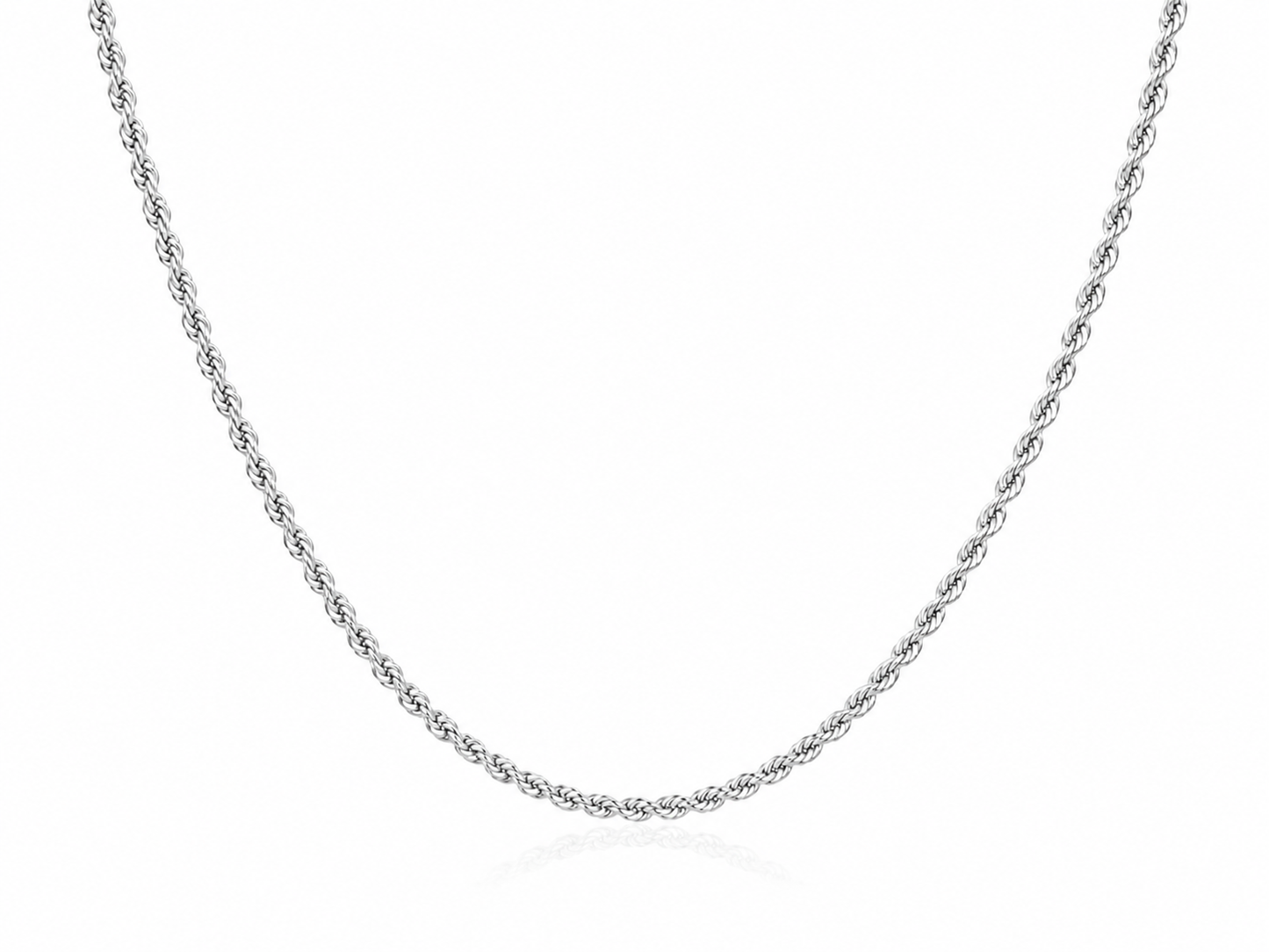 "Rope" Zilverkleurige Ketting (3mm)