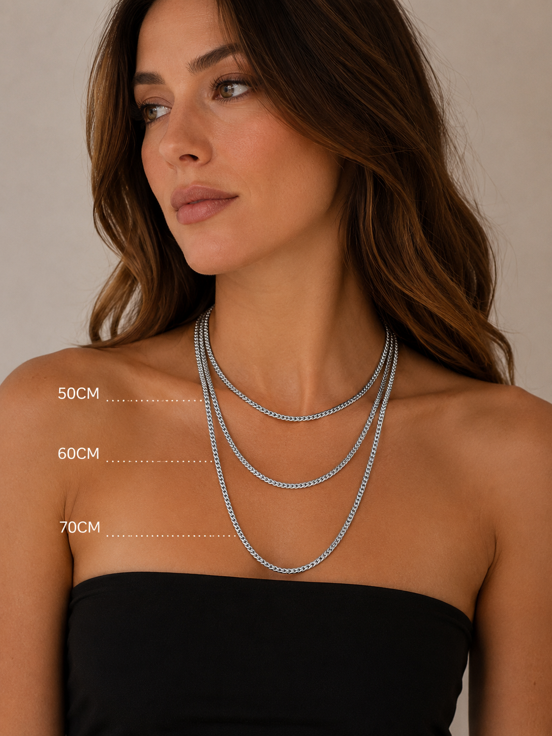 "Franco" Zilverkleurige Ketting (5mm)