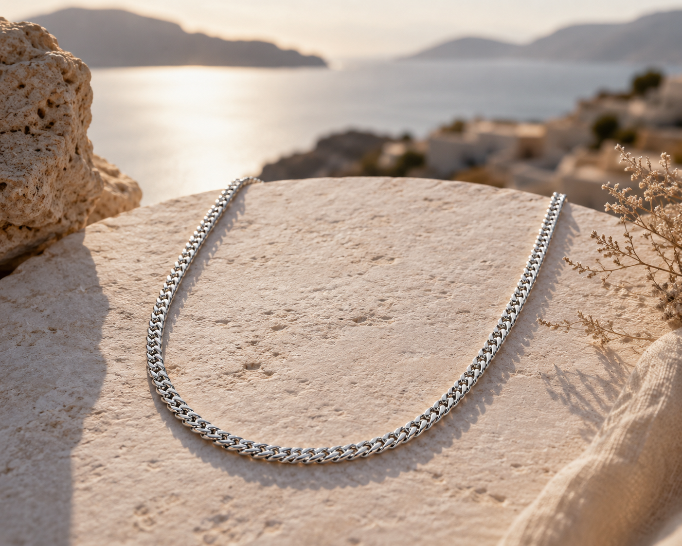 "Franco" Zilverkleurige Ketting (5mm)