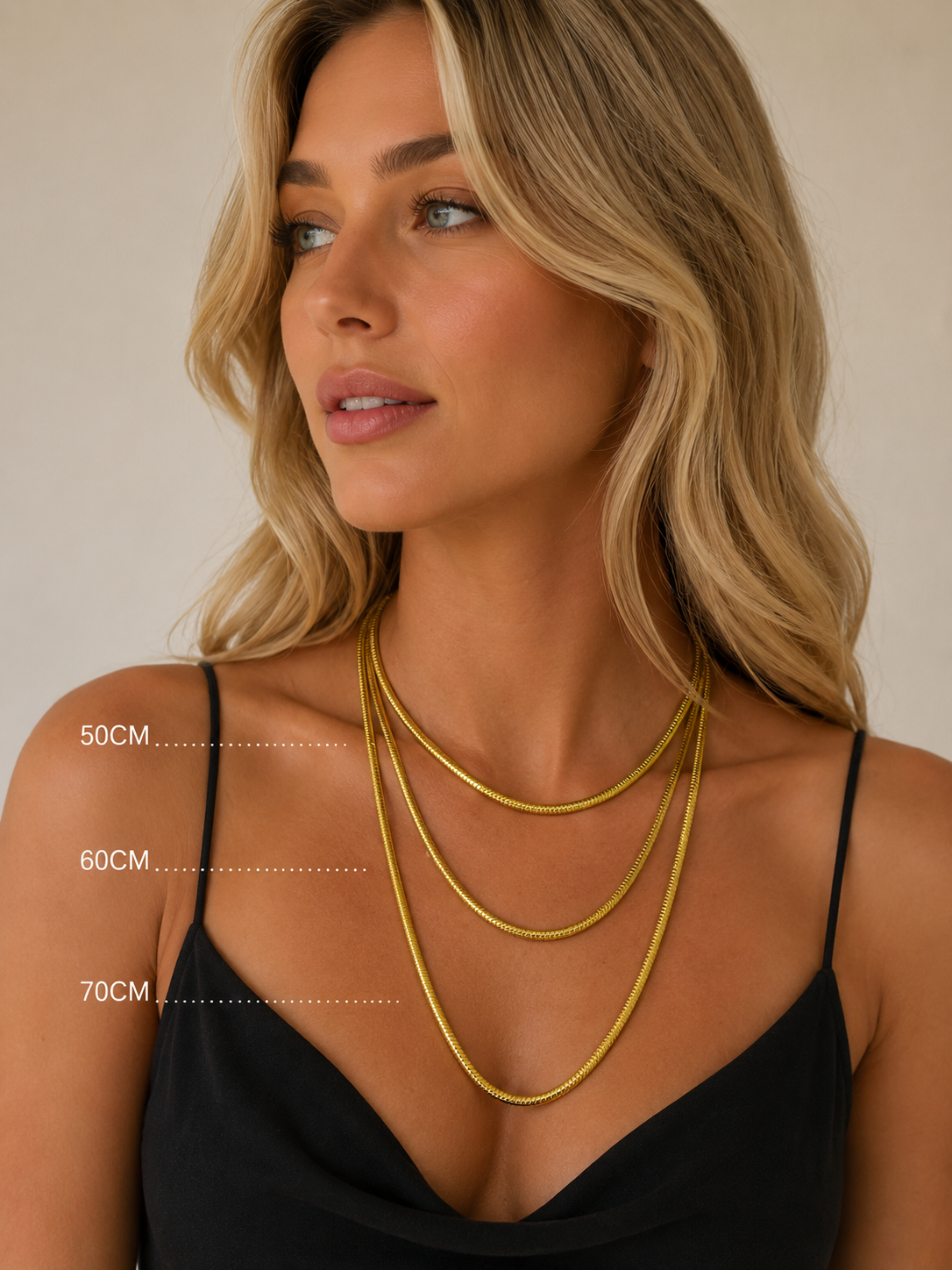 "Snake" Goudkleurige Ketting (4mm)