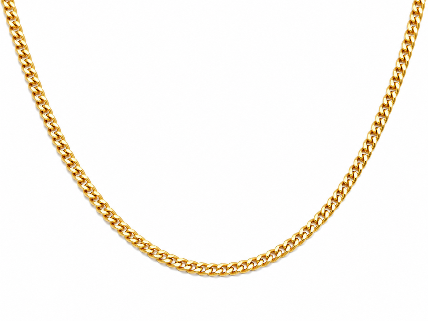 "Cuban" Goudkleurige Ketting (3mm)