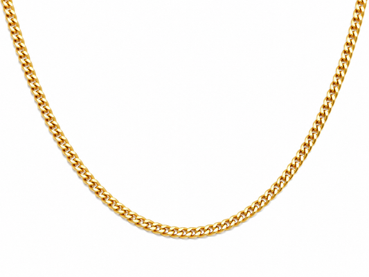 "Cuban" Goudkleurige Ketting (3mm)