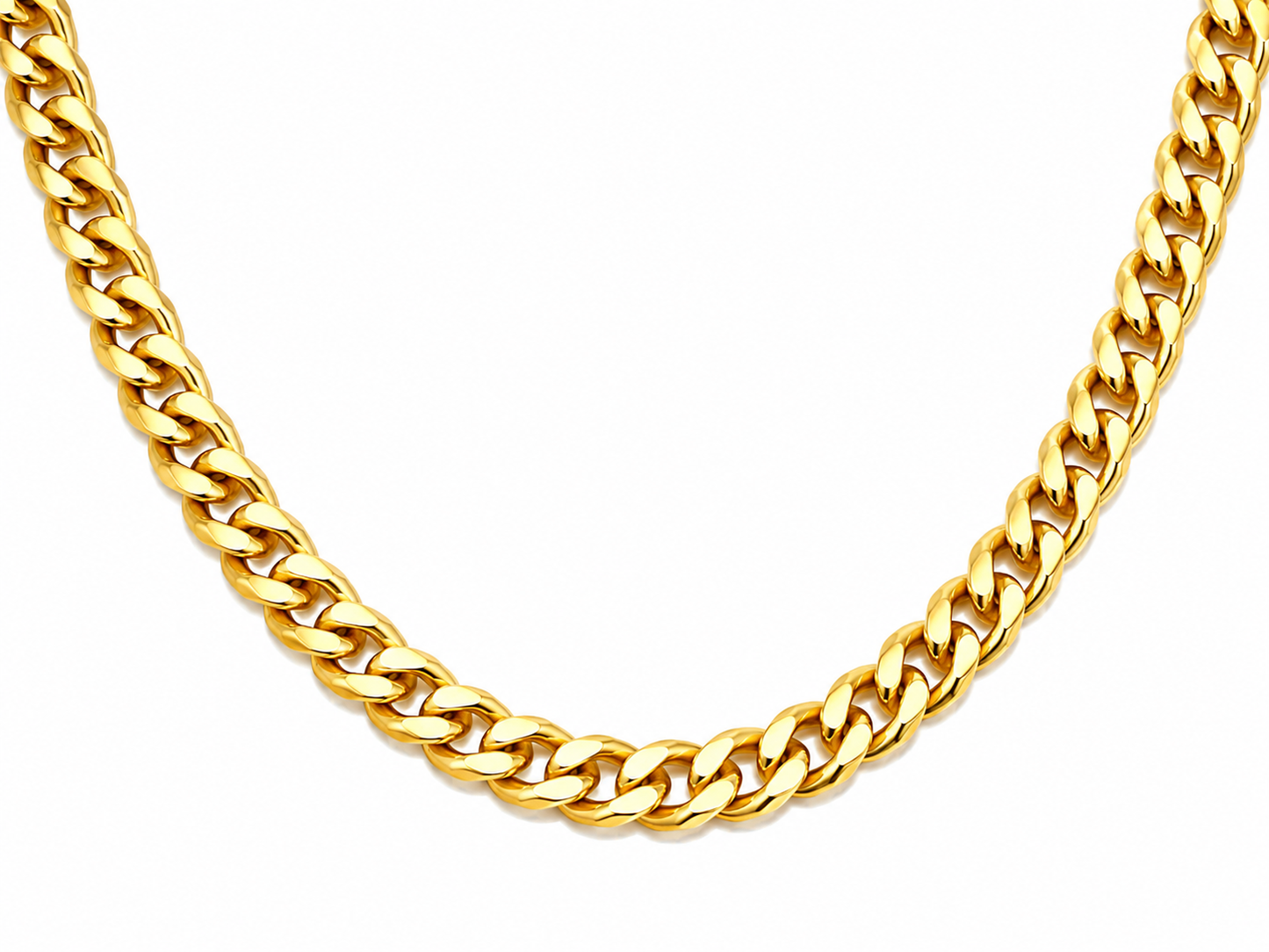 "Cuban" Goudkleurige Ketting (8mm)