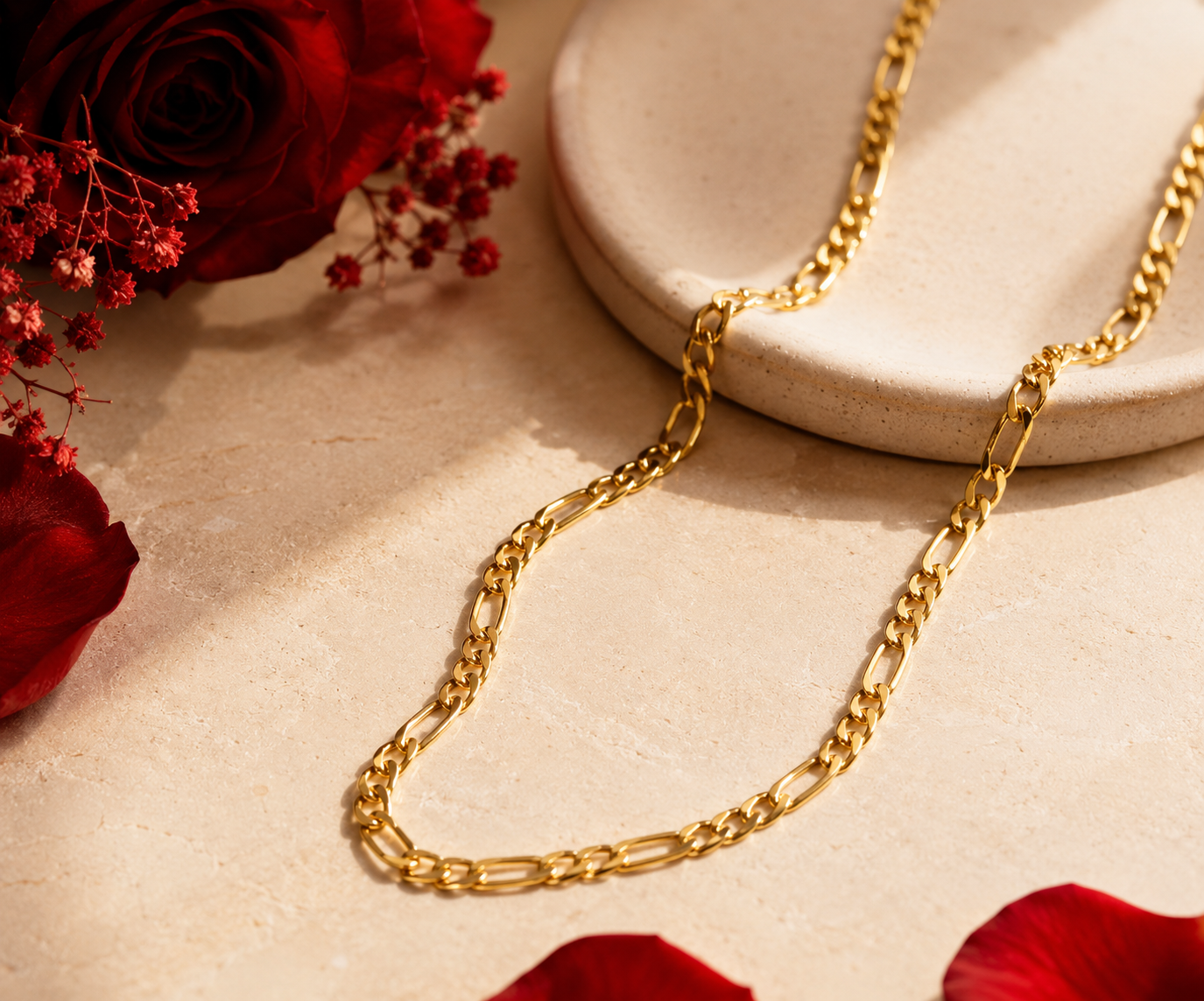 "Figaro" Goudkleurige Ketting (3mm)