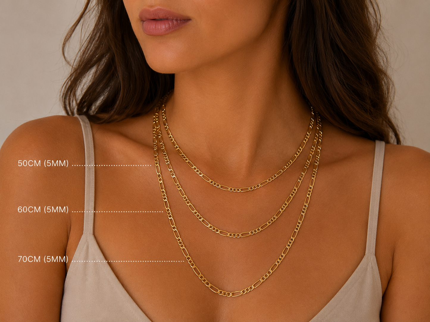 "Figaro" Goudkleurige Ketting (5mm)