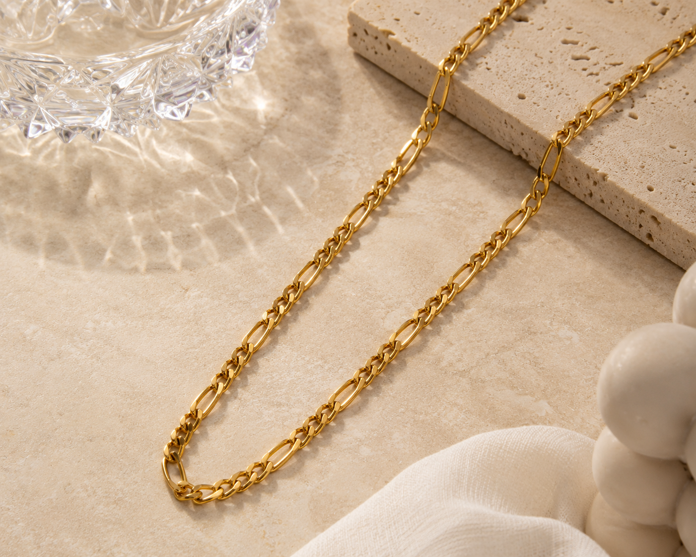 "Figaro" Goudkleurige Ketting (5mm)